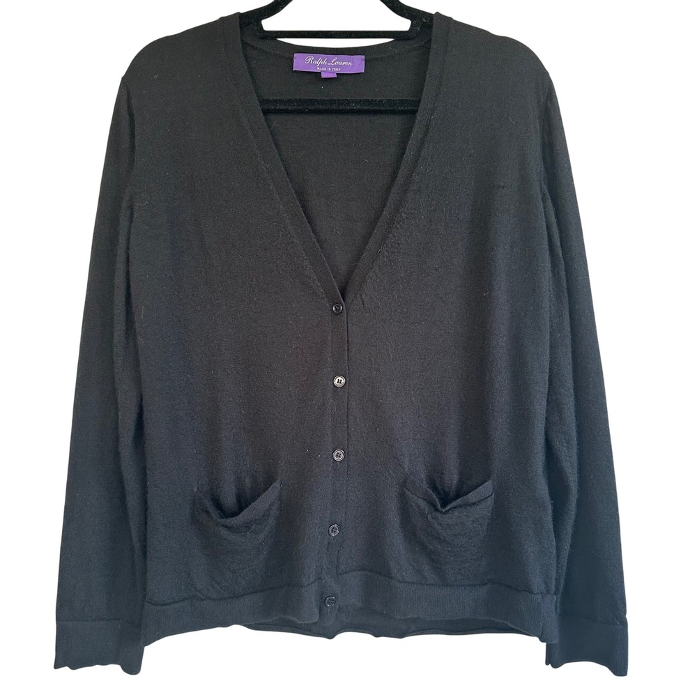 Ralph Lauren Purple Label Sweater Women Medium Cardigan‎ Cashmere Minimalist